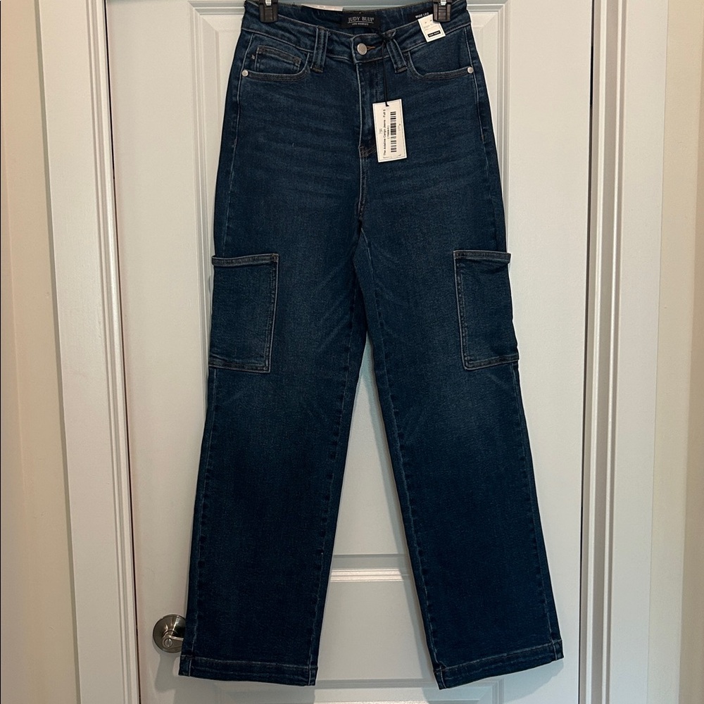 Judy Blue Wide Leg Cargo Denim Jeans